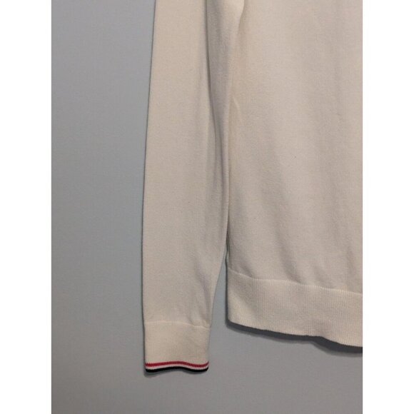 Lilly Pulitzer Long Sleeve Shirt Size M White Stretch Vintage V Neck Logo - Picture 12 of 15